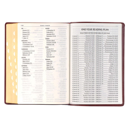 Burgundy Faux Leather Full-size Giant Print King James Version Bible with Thumb Index - The Christian Gift Company