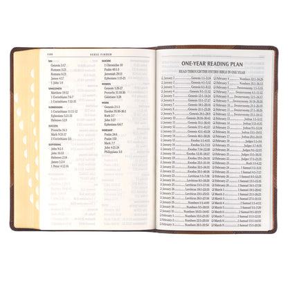 Two-tone Brown Faux Leather Giant Print Full-size King James Version Bible with Thumb Index - The Christian Gift Company