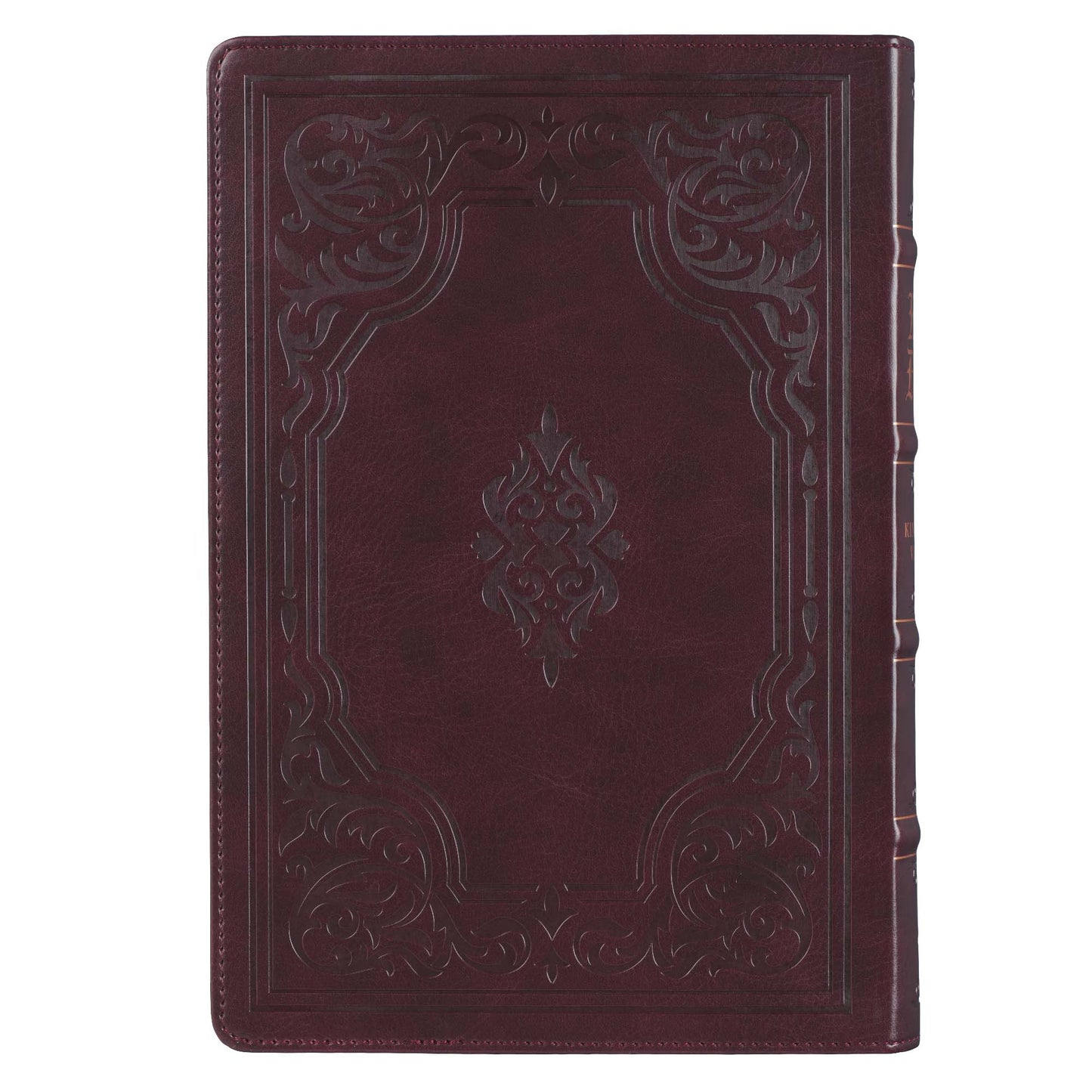 Antiqued Dark Brown Faux Leather Giant Print Full-size King James Version Bible with Thumb Index - The Christian Gift Company