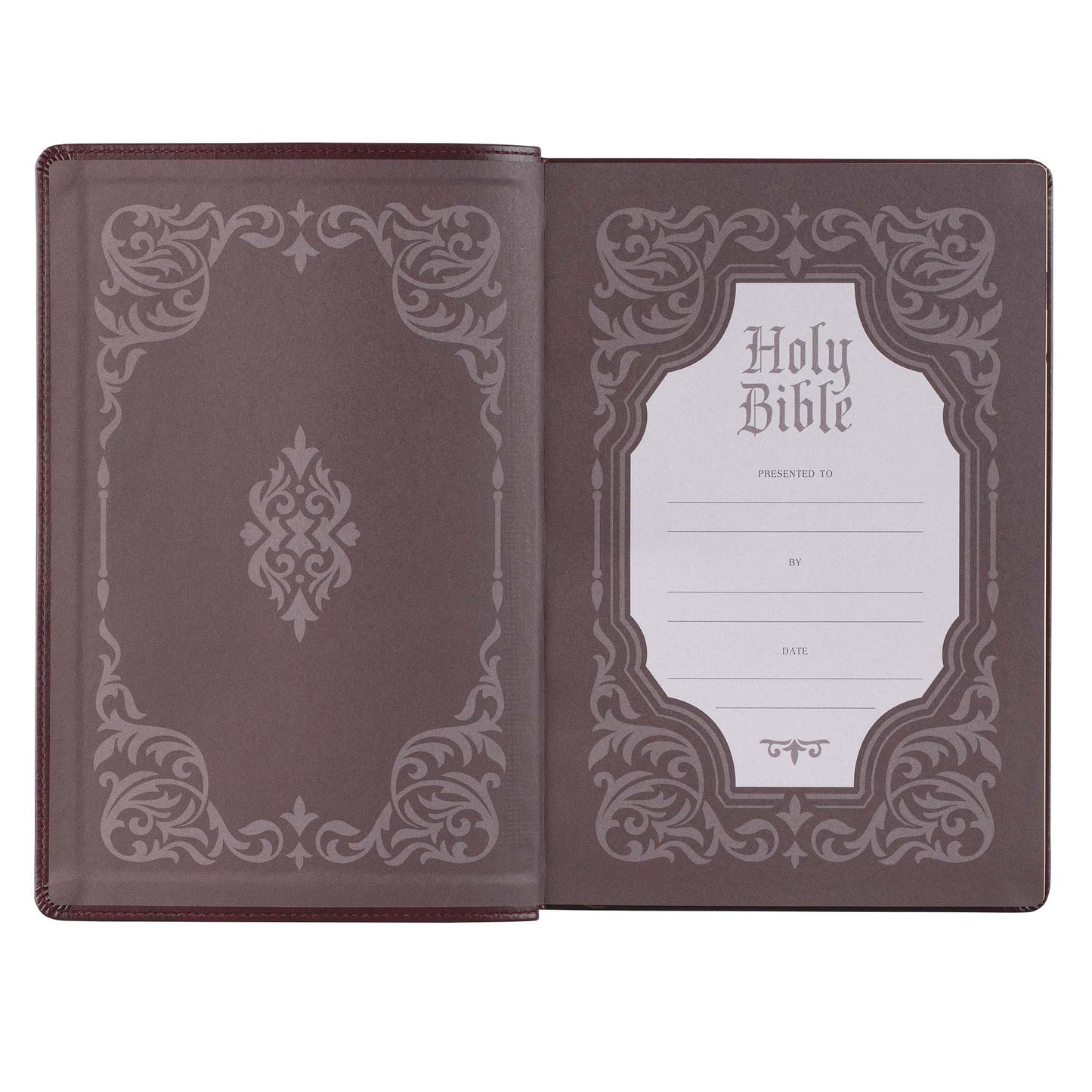 Antiqued Dark Brown Faux Leather Giant Print Full-size King James Version Bible with Thumb Index - The Christian Gift Company