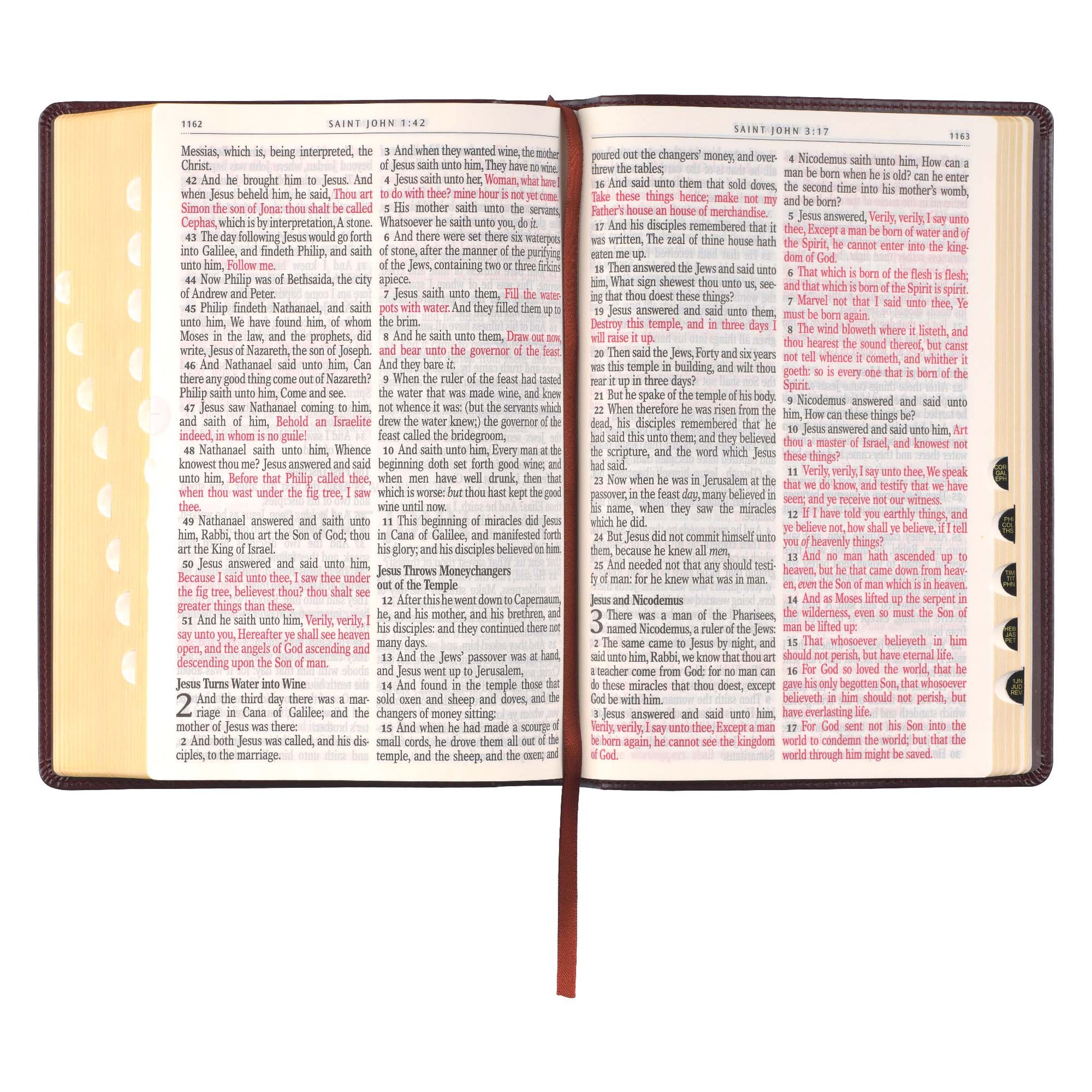 Antiqued Dark Brown Faux Leather Giant Print Full-size King James Version Bible with Thumb Index - The Christian Gift Company