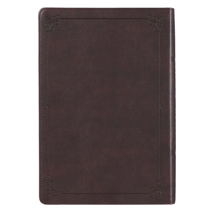 Espresso Brown Faux Leather Giant Print Full-size King James Version Bible with Thumb Index - The Christian Gift Company