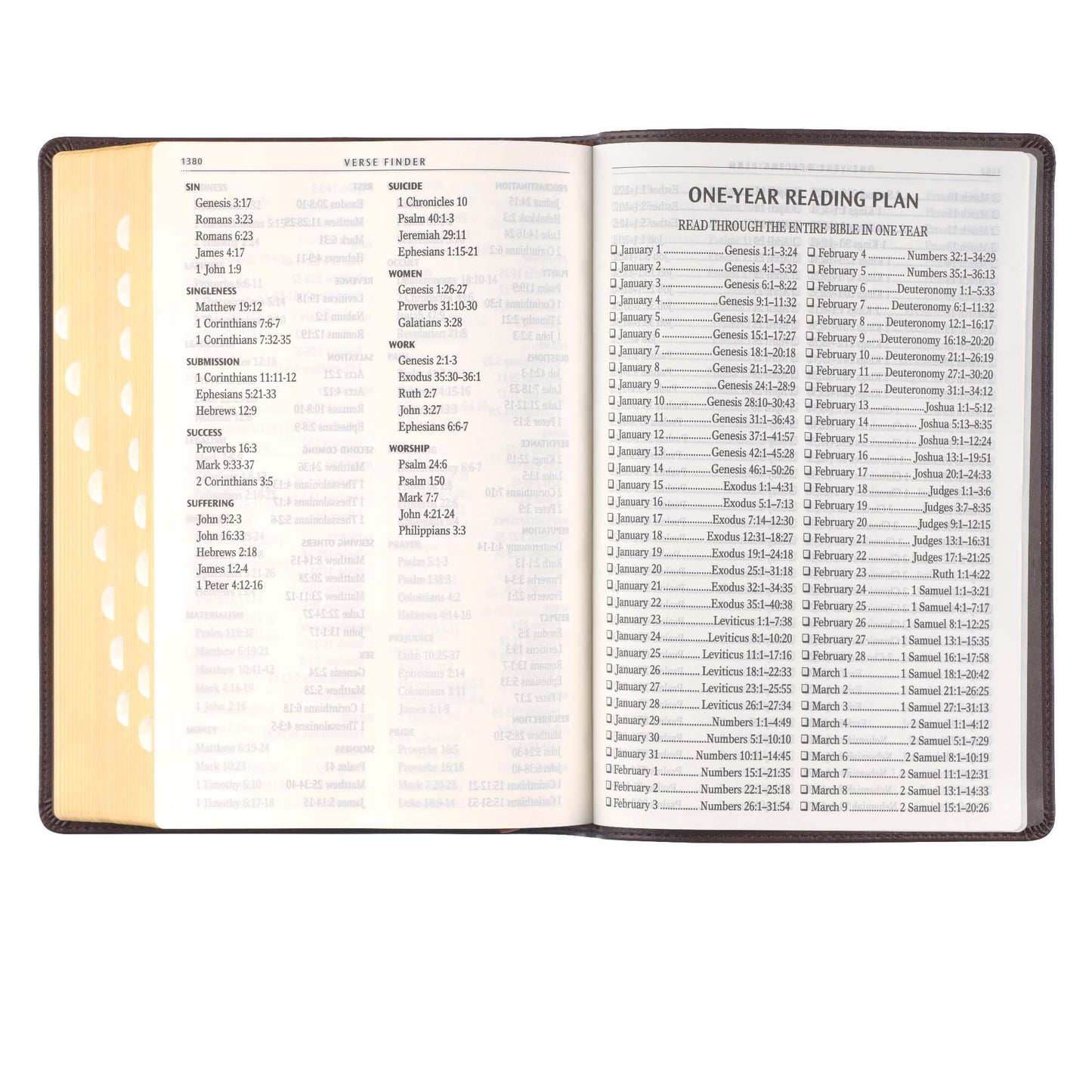 Espresso Brown Faux Leather Giant Print Full-size King James Version Bible with Thumb Index - The Christian Gift Company