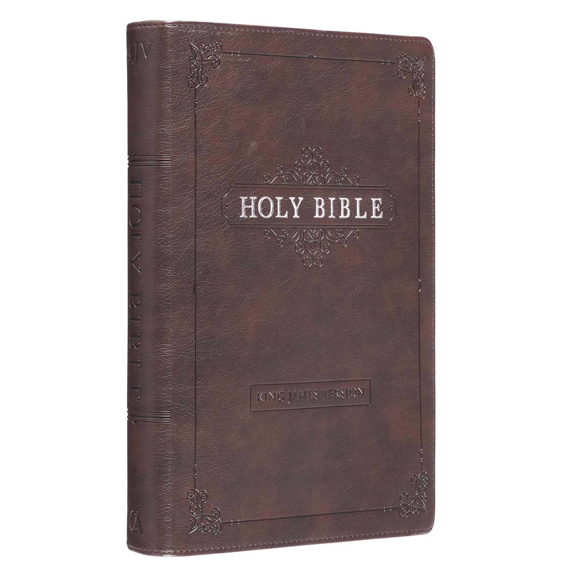 Espresso Brown Faux Leather Giant Print Full-size King James Version Bible with Thumb Index - The Christian Gift Company