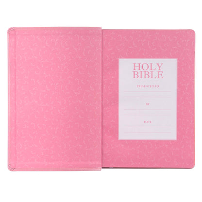 Pink Faux Leather Giant Print Full-size King James Version Bible with Thumb-index - The Christian Gift Company