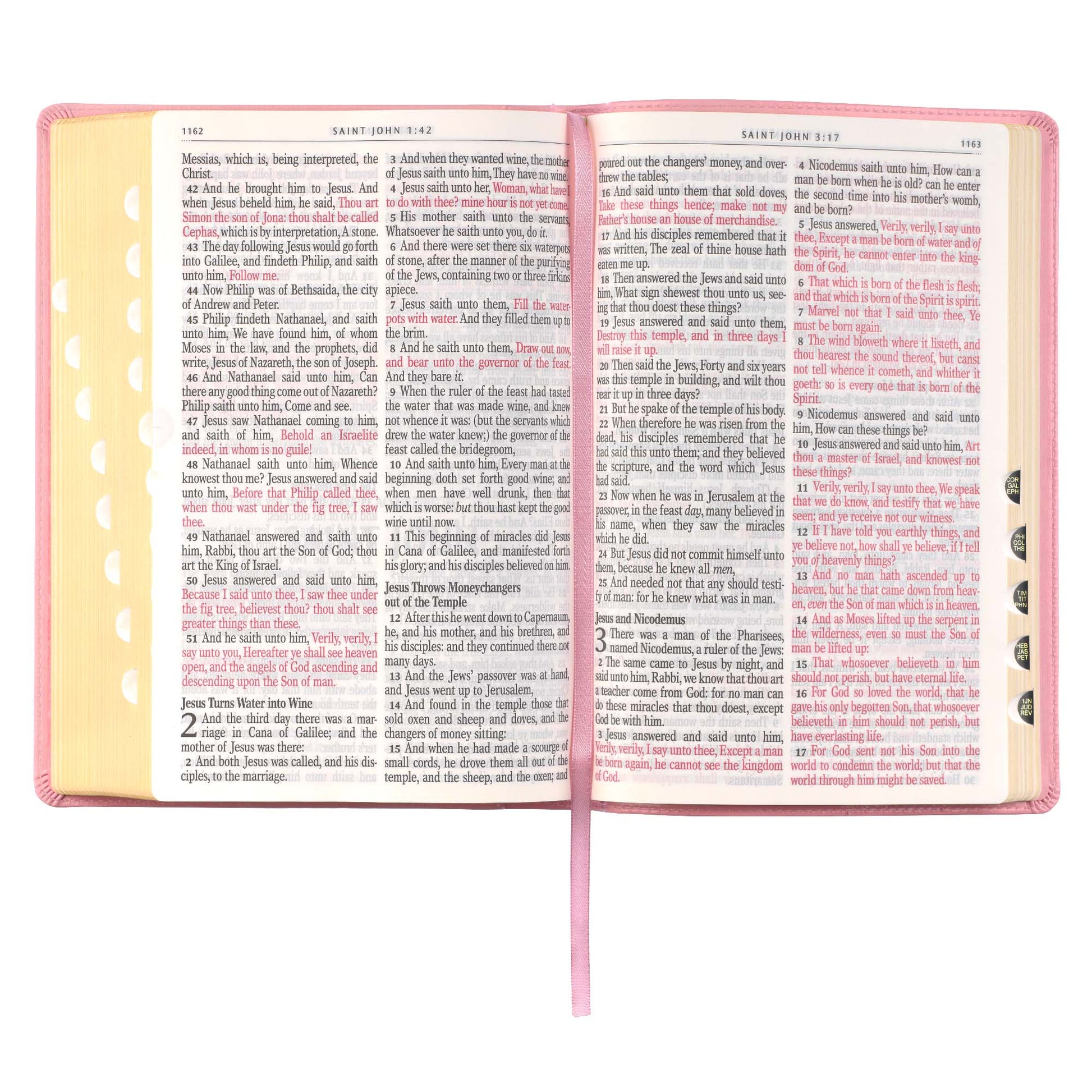 Pink Faux Leather Giant Print Full-size King James Version Bible with Thumb-index - The Christian Gift Company