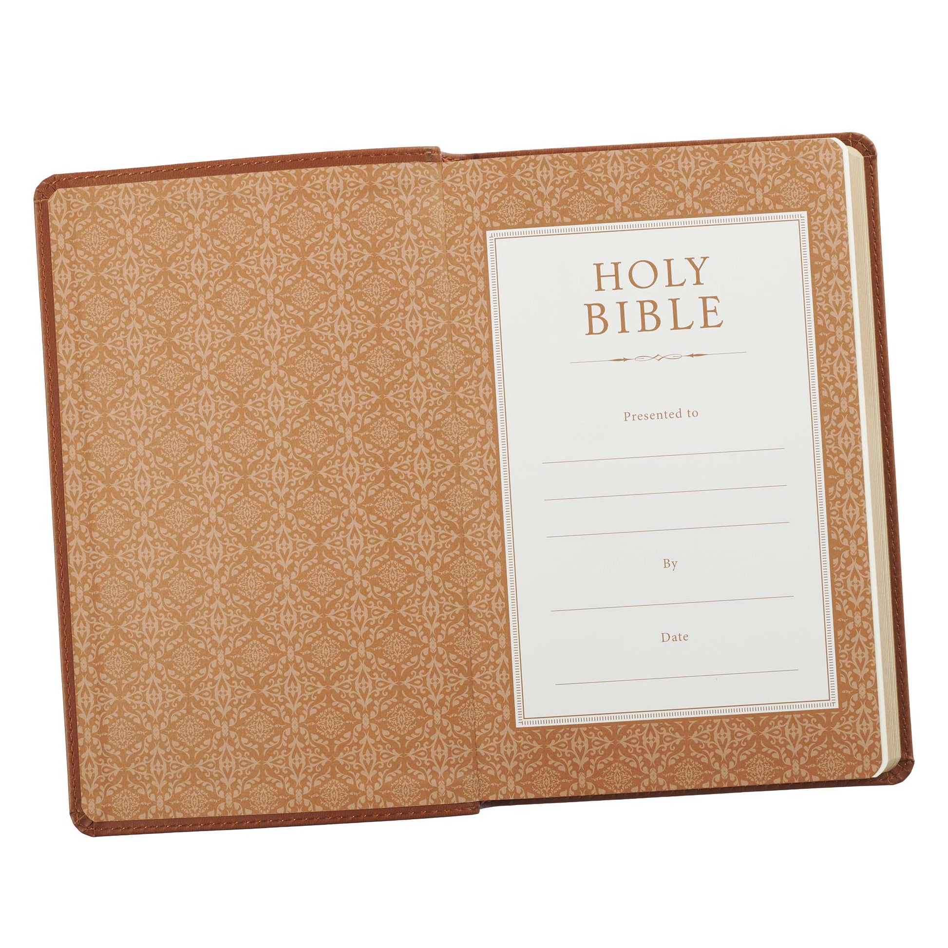 Saddle Tan Faux Leather Gift Edition King James Version Bible - The Christian Gift Company