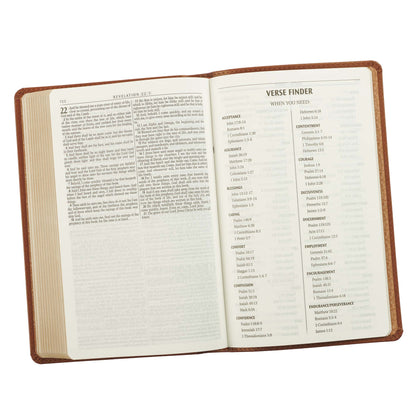 Saddle Tan Faux Leather Gift Edition King James Version Bible - The Christian Gift Company