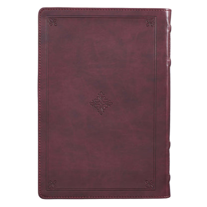 Burgundy Faux Leather Large Print Thinline King James Version Bible with Thumb Index - The Christian Gift Company