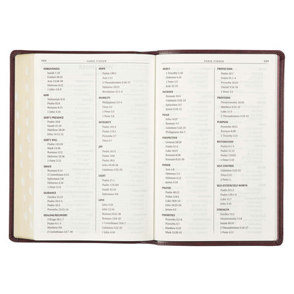 Burgundy Faux Leather Large Print Thinline King James Version Bible with Thumb Index - The Christian Gift Company