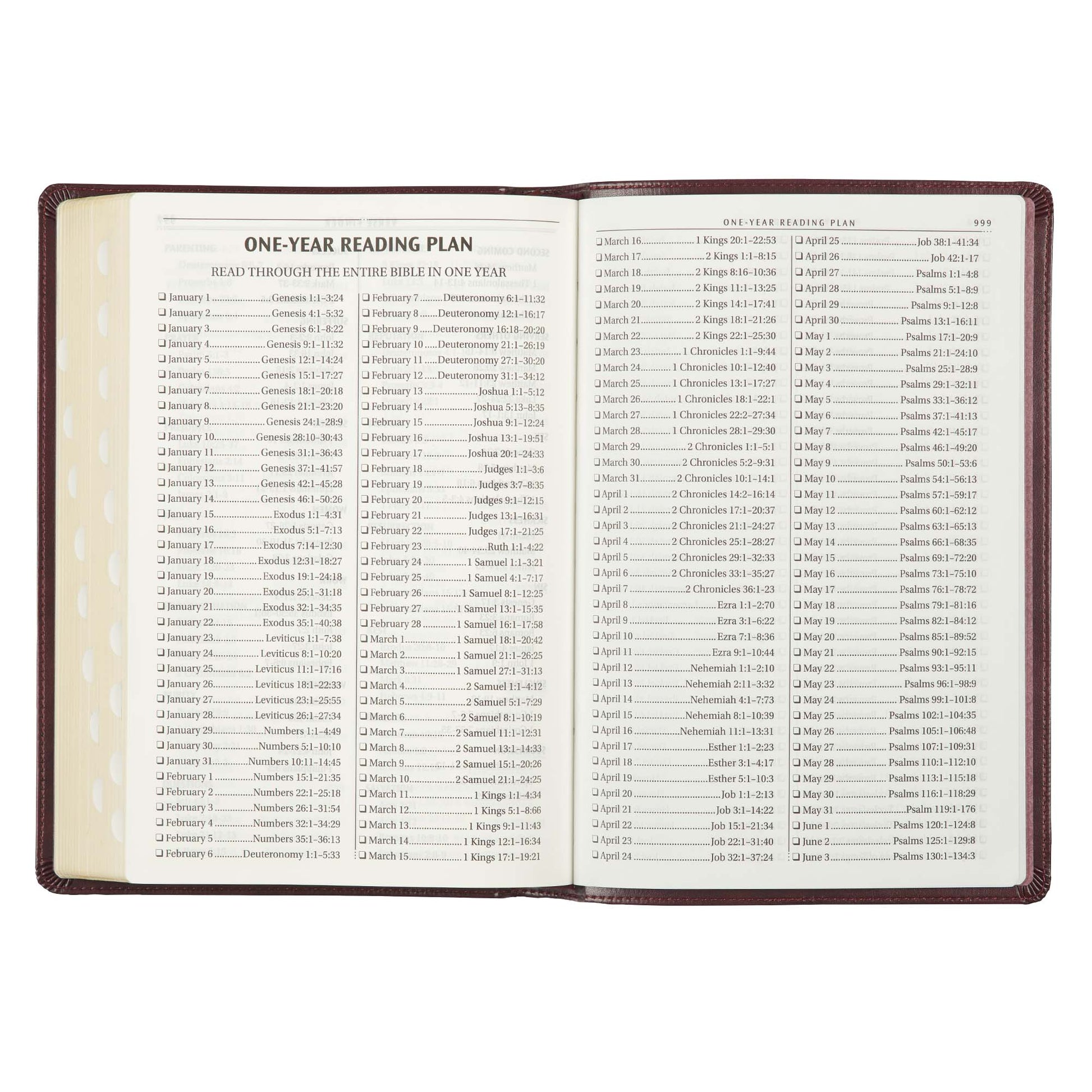 Burgundy Faux Leather Large Print Thinline King James Version Bible with Thumb Index - The Christian Gift Company