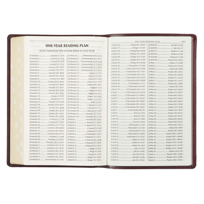 Burgundy Faux Leather Large Print Thinline King James Version Bible with Thumb Index - The Christian Gift Company