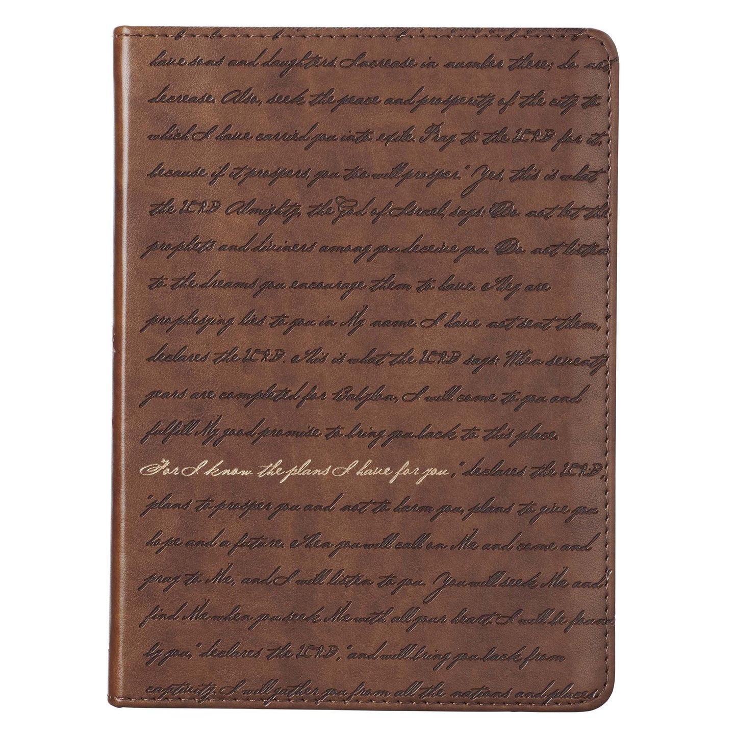 I Know the Plans Brown Handy-size Faux Leather Journal - Jeremiah 29:11 - The Christian Gift Company