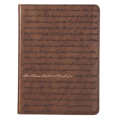 I Know the Plans Brown Handy-size Faux Leather Journal - Jeremiah 29:11 - The Christian Gift Company