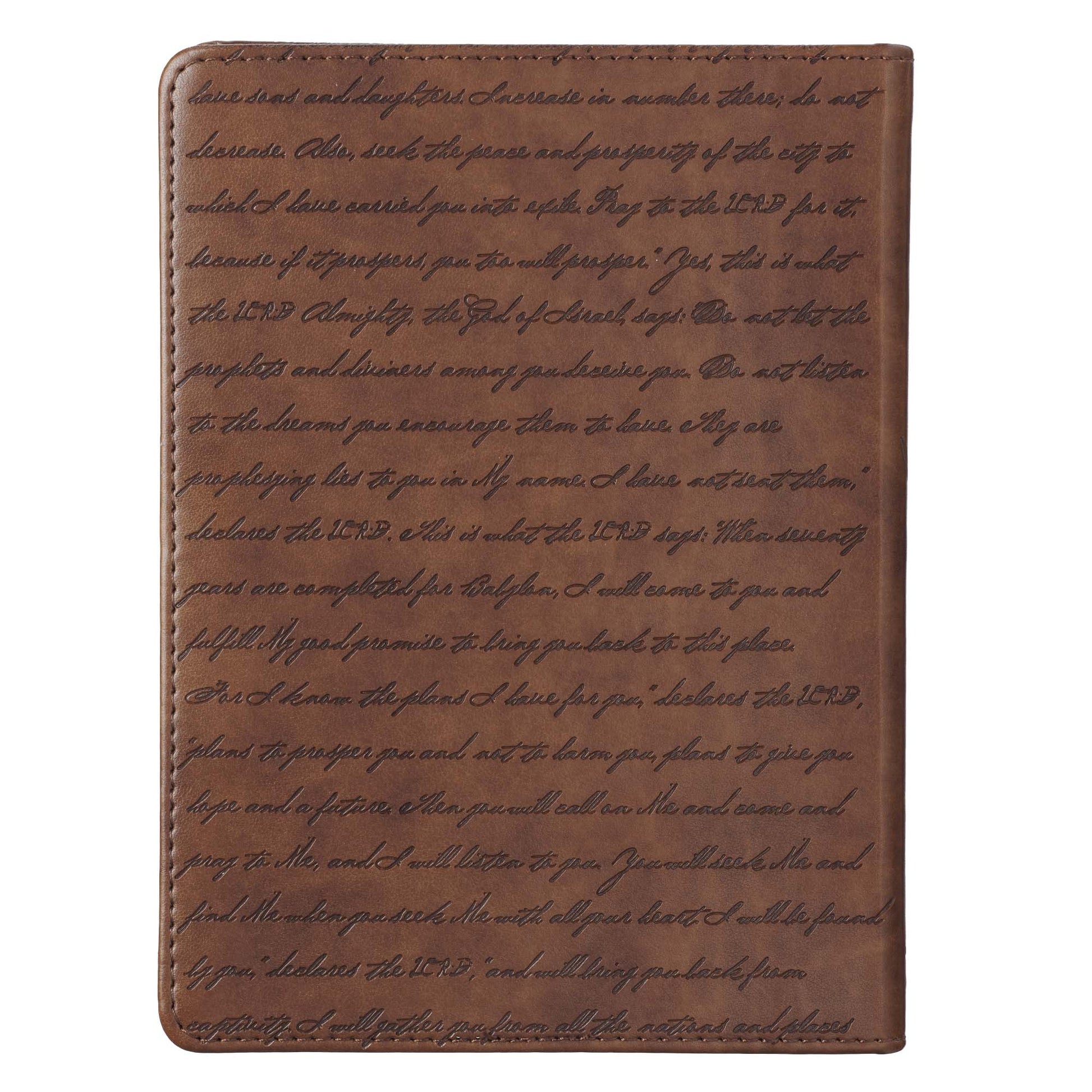 I Know the Plans Brown Handy-size Faux Leather Journal - Jeremiah 29:11 - The Christian Gift Company