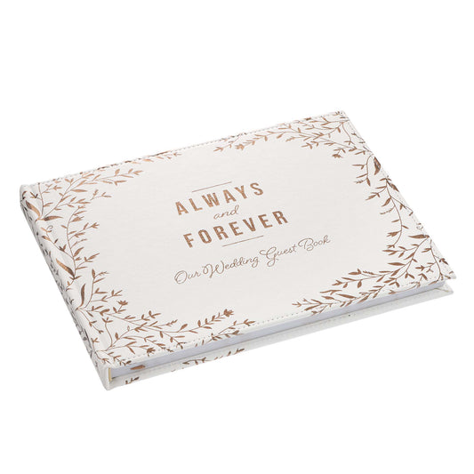 Guest Book White/Gold Always & Forever - The Christian Gift Company