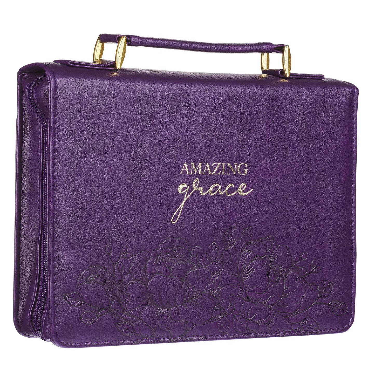 Amazing Grace Purple Faux Leather Fashion Bible Cover - The Christian Gift Company