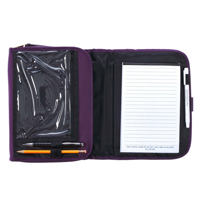 Grace Purple Tri-fold Organiser Bible Cover - The Christian Gift Company