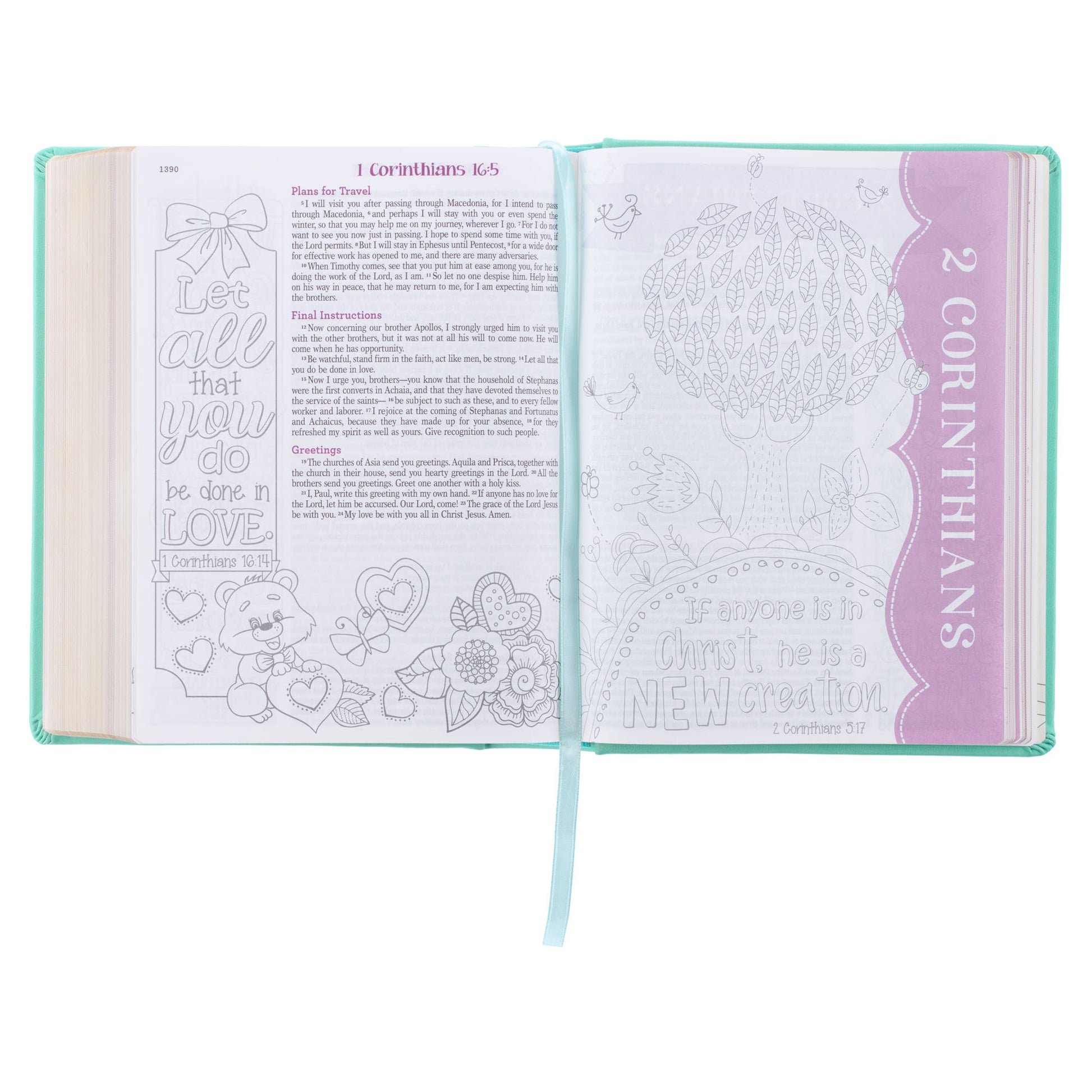 Teal Butterfly Hardcover My Creative Bible for Girls - an ESV Journaling Bible - The Christian Gift Company
