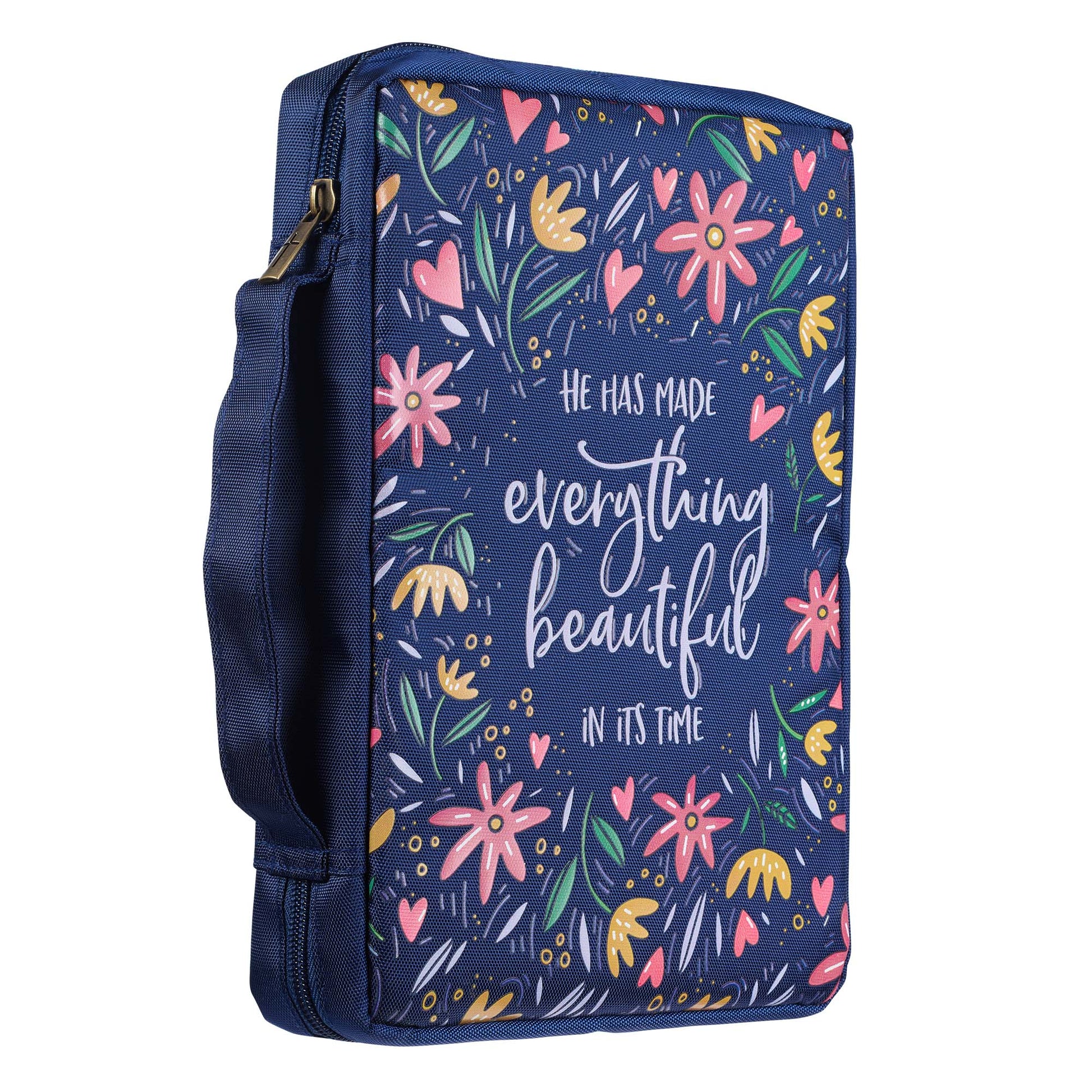 He Has Made Everything Beautiful Navy Floral Value Bible Cover - Ecclesiastes 3:11 - The Christian Gift Company