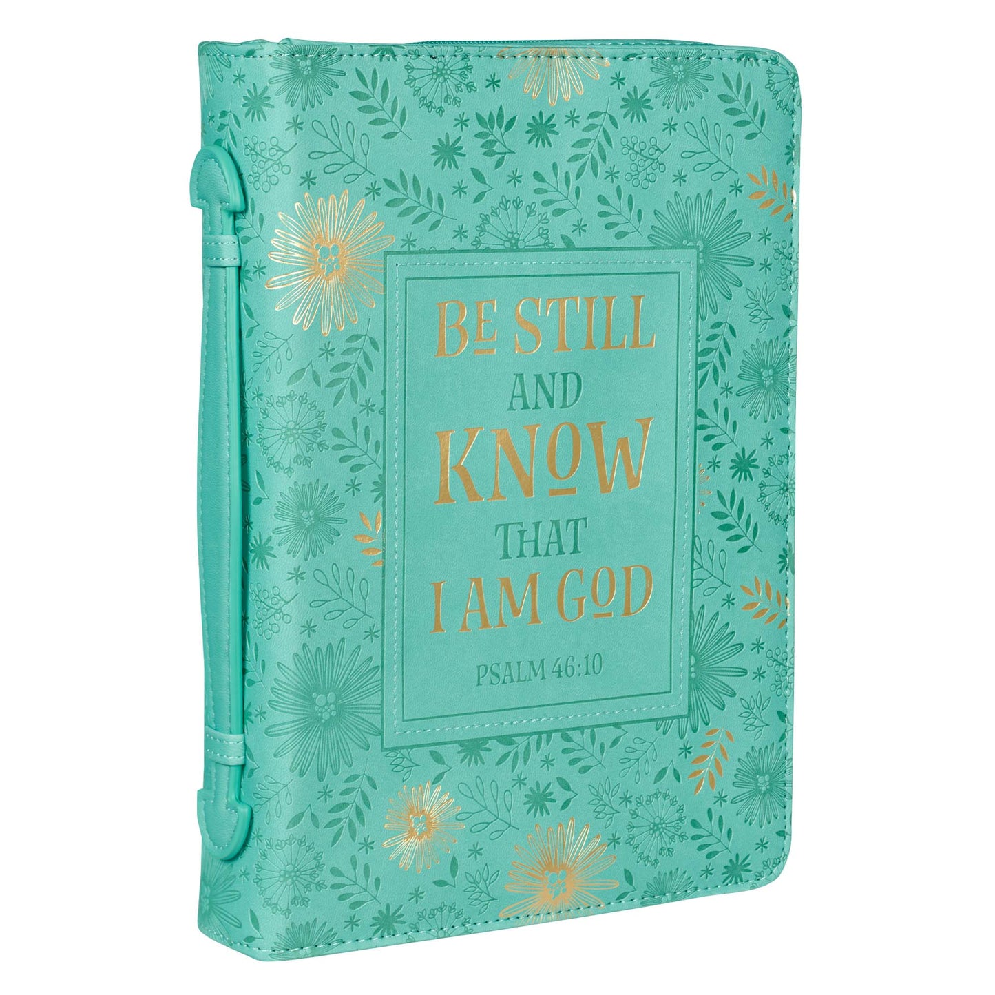 Be Still and Know Turquoise Faux Leather Fashion Bible Cover - Psalm 46:10 - The Christian Gift Company