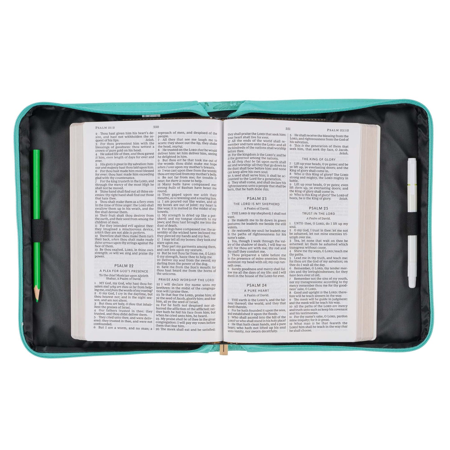 Be Still and Know Turquoise Faux Leather Fashion Bible Cover - Psalm 46:10 - The Christian Gift Company