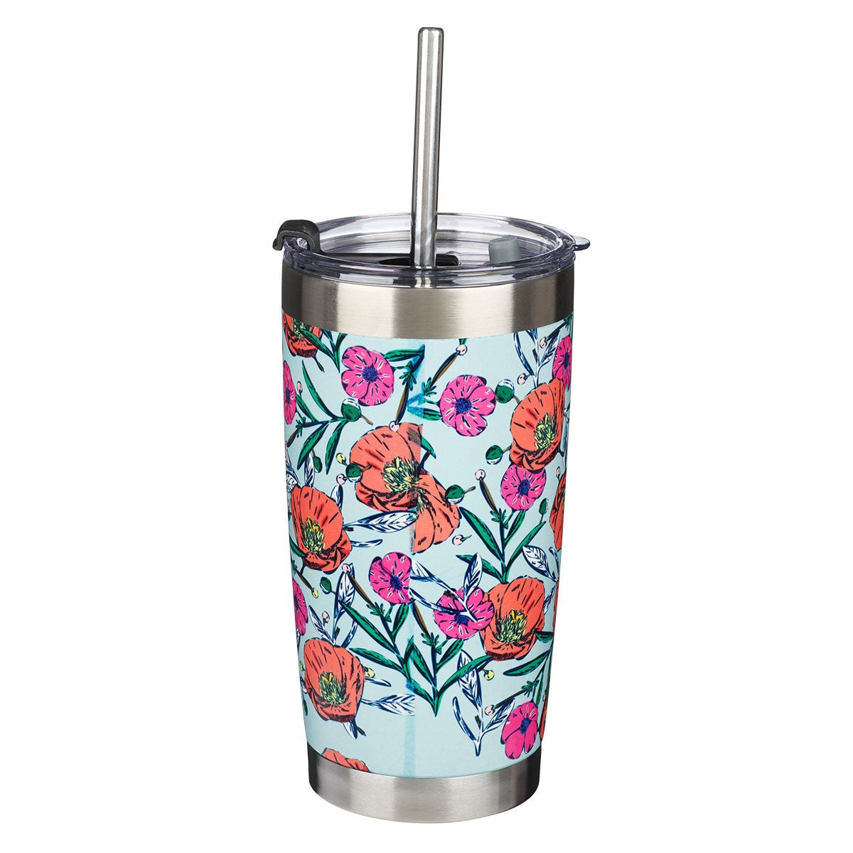 His Grace Stainless Steel Travel Mug With Reusable Stainless Steel Straw - The Christian Gift Company