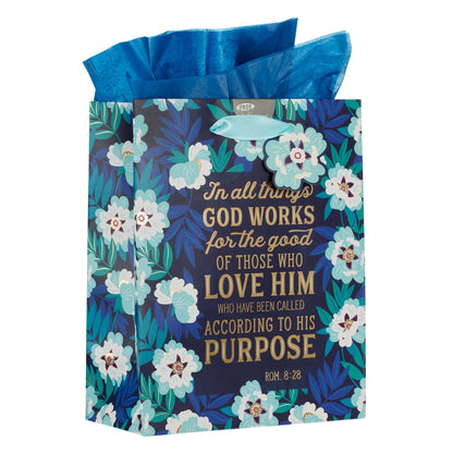 God Works For Good Medium Gift Bag - Romans 8:28 - The Christian Gift Company