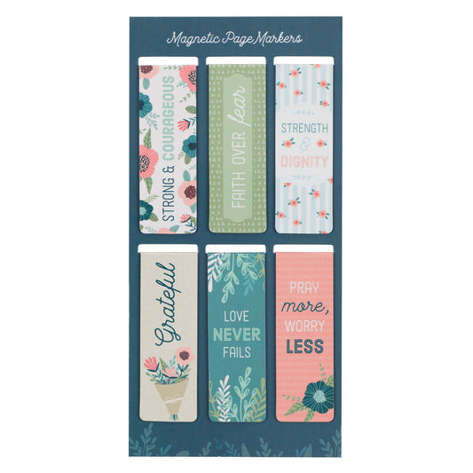 Floral Garden Magnetic Bookmark Set - The Christian Gift Company