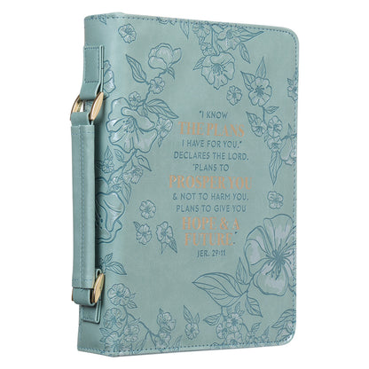 Plans to Prosper You Teal Faux Leather Fashion Bible Cover – Jeremiah 29:11 - The Christian Gift Company