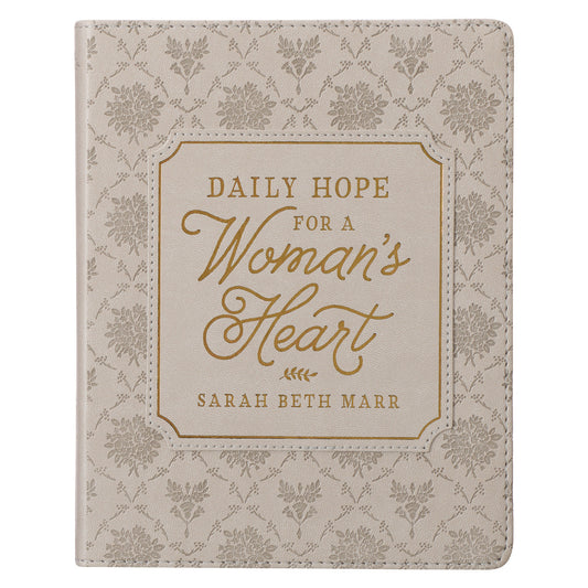 Daily Hope for a Women's Heart Taupe Faux Leather Devotional - The Christian Gift Company