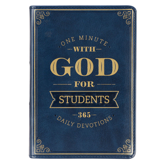 One Minute with God for Students Blue Faux Leather Devotional - The Christian Gift Company