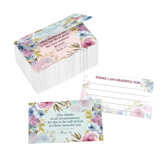 Give Thanks Pink Roses Gratitude Jar Refill Card Pack - The Christian Gift Company