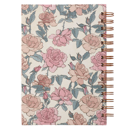 My Strength and My Song Pink Rose Wirebound Journal - Psalm 118:14 - The Christian Gift Company