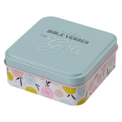 101 Bible Verses For Girls Blue Scripture Cards in a Tin - The Christian Gift Company