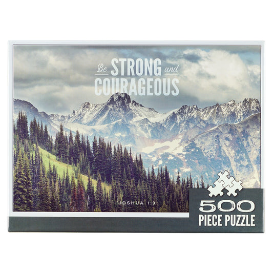 Be Strong & Courageous Pine Valley 500-piece Jigsaw Puzzle - Joshua 1:9 - The Christian Gift Company