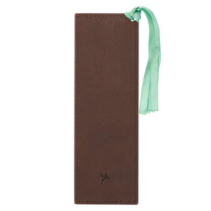 Trust With All Your Heart Brown Floral Faux Leather Bookmark - Proverbs 3:5 - The Christian Gift Company