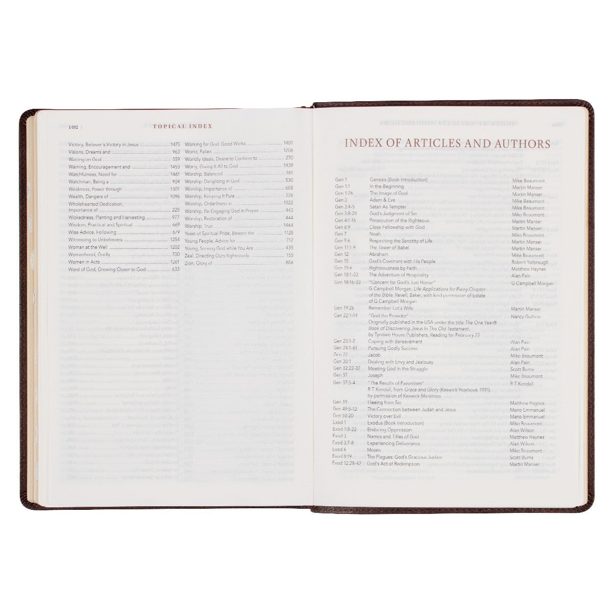 Espresso Brown Faux Leather Spiritual Growth Bible - The Christian Gift Company