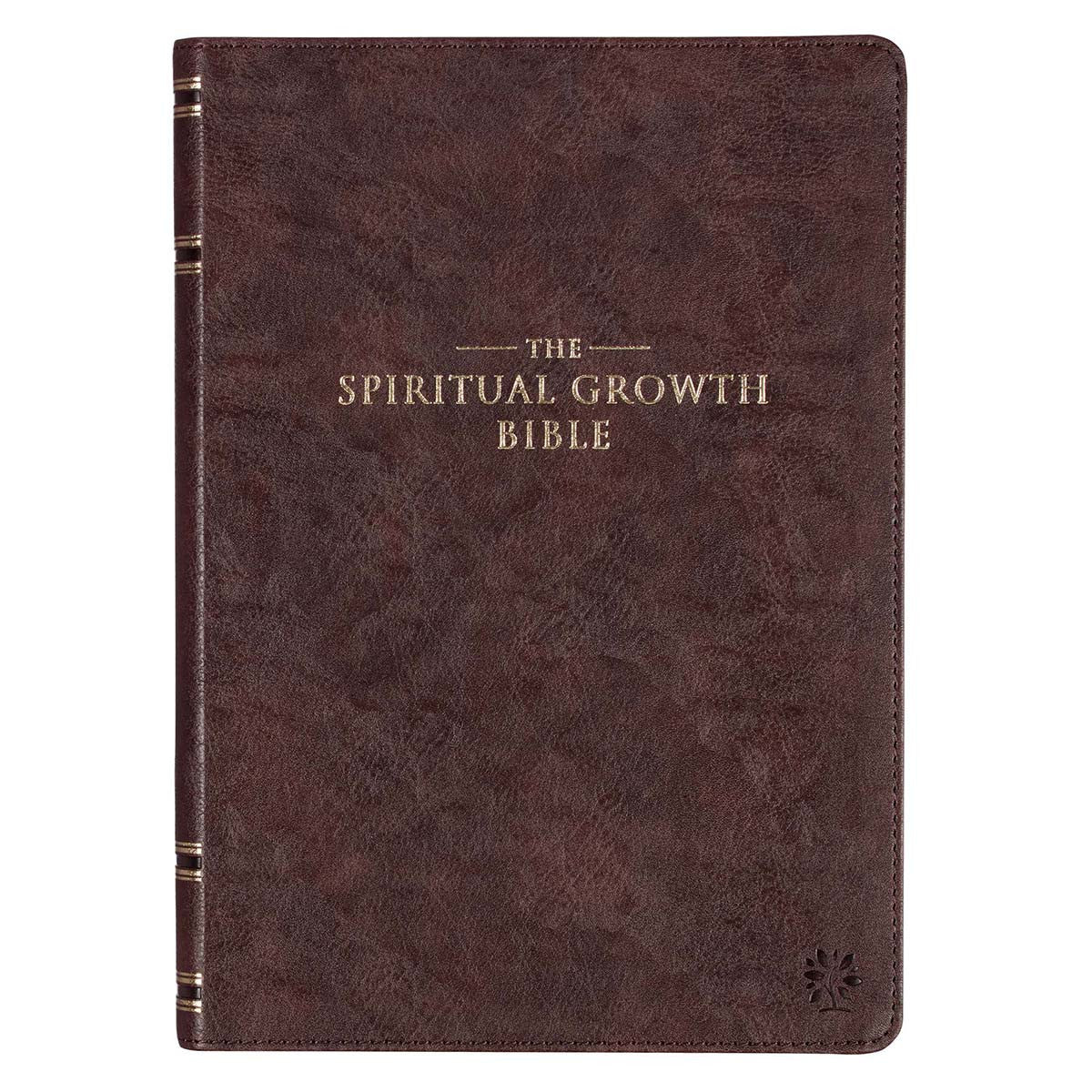 Espresso Brown Faux Leather Spiritual Growth Bible - The Christian Gift Company