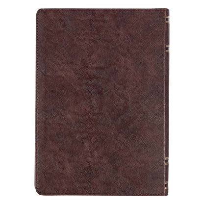 Espresso Brown Faux Leather Spiritual Growth Bible - The Christian Gift Company