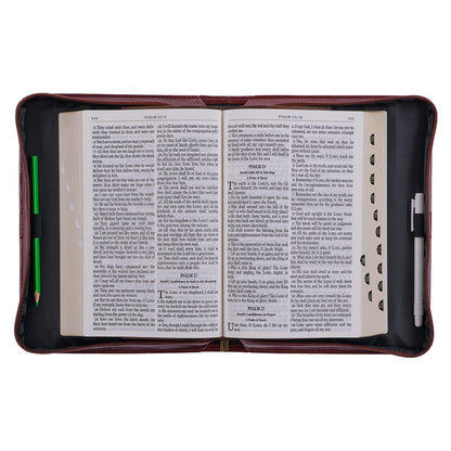 Hope and a Future Chestnut Brown Faux Leather Classic Bible Cover - Jeremiah 29:11 - The Christian Gift Company
