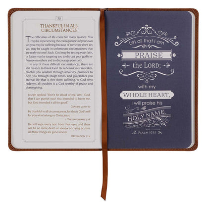 101 Devotions for Men Tawny Brown Faux Leather Devotional - 1 Timothy 6:11 - The Christian Gift Company