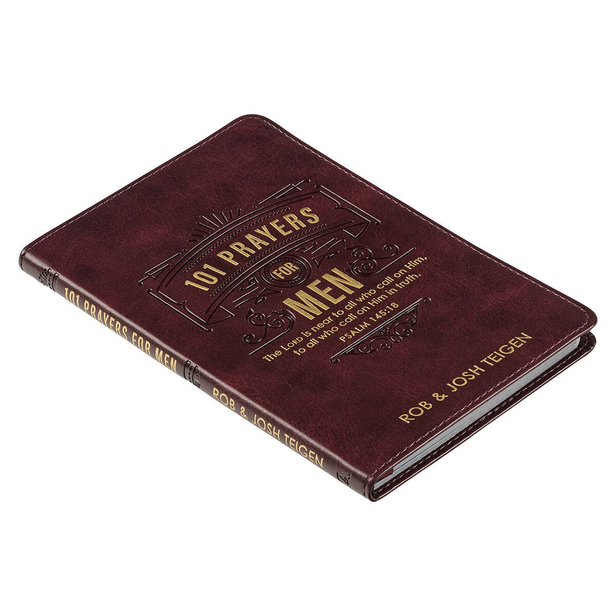 101 Prayers for Men Brown Faux Leather Gift Book - Psalm 145:18