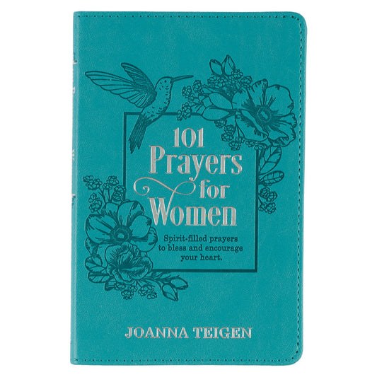 101 Prayers for Women Turquoise Faux Leather Gift Book - The Christian Gift Company