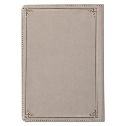 Never Give Up Grey Faux Leather Classic Journal - The Christian Gift Company
