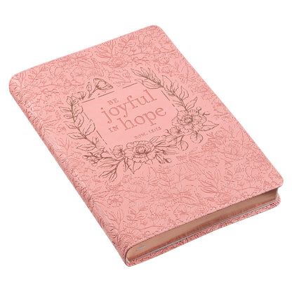 Joyful in Hope Pink Faux Leather Classic Journal - Romans 12:12 - The Christian Gift Company