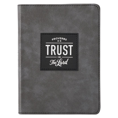 Trust in the LORD Grey Faux Leather Handy-sized Journal - Proverbs 3:5 - The Christian Gift Company