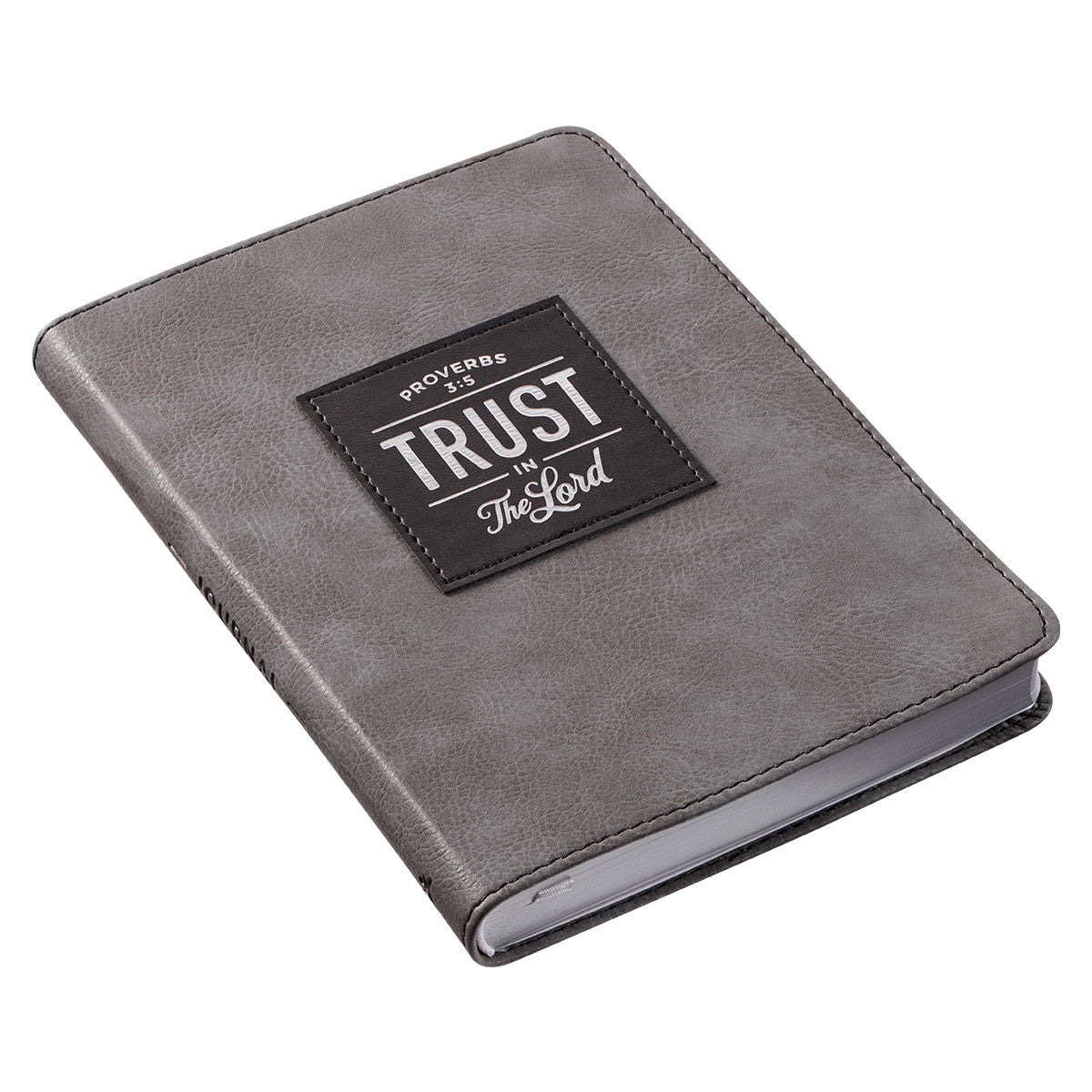 Trust in the LORD Grey Faux Leather Handy-sized Journal - Proverbs 3:5 - The Christian Gift Company