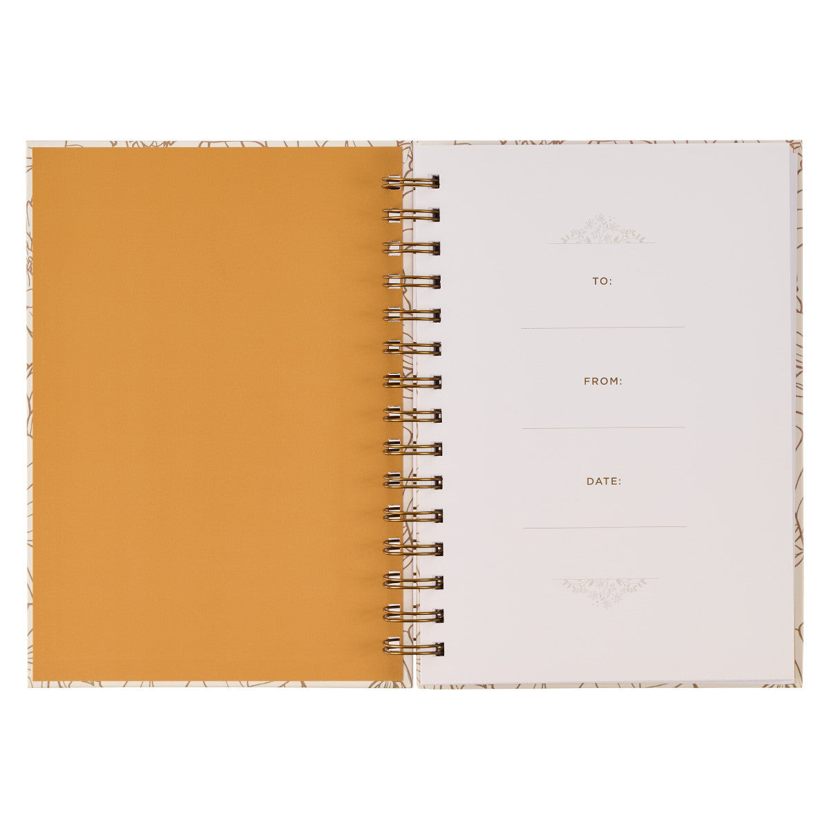 Give Thanks White and Gold Wirebound Journal - Psalm 106:1 - The Christian Gift Company