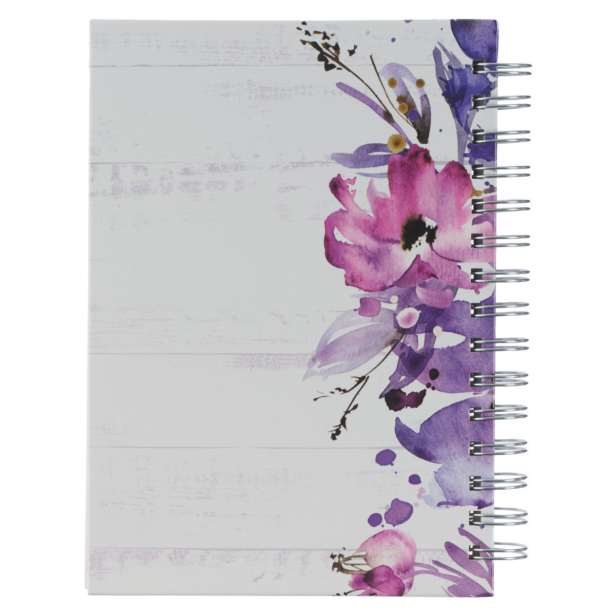 Trust in the Lord Purple Floral Garland Large Wirebound Journal - Proverbs 3:5 - The Christian Gift Company